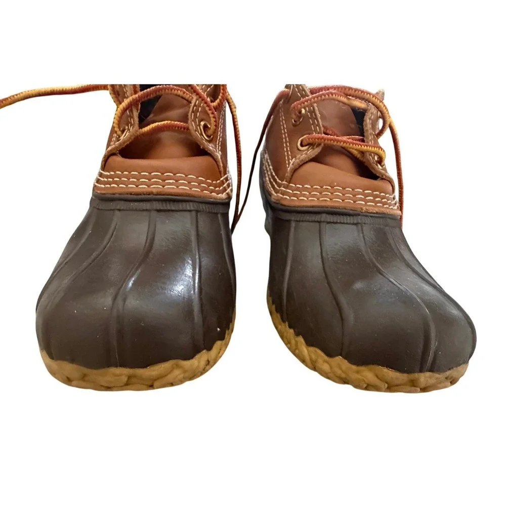 L.L.Bean Bean Boots Brown Leather Duck Boots Made in USA Lace-Up Mens size 8‎